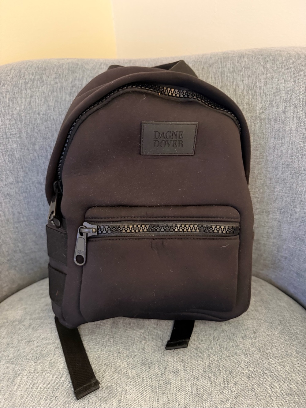 Dagne Dover Black Mini Neoprene Backpack